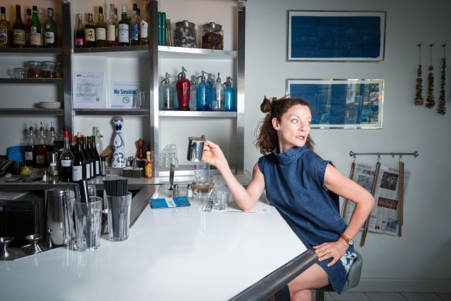 Doctor Who actress Michelle Gomez at Russ & Daughters on the Lower East Side.