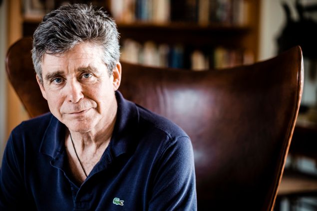 Jay McInerney shot in his penthouse apartment in the Village in New York City. 
