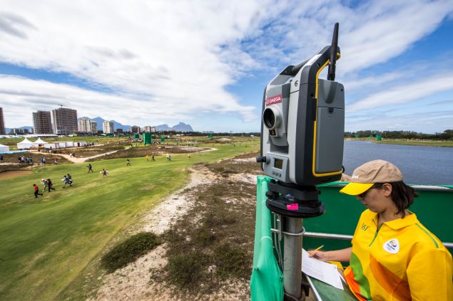 The laser positioning system in work