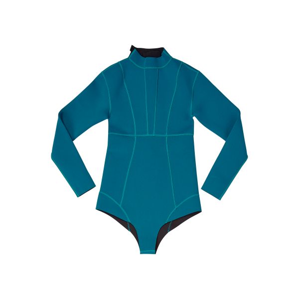Mikoh, Teal wetsuit, neoprene paneled wetsuit $326, Azaleas NYC, 125 Greenwich Ave, NY, NY