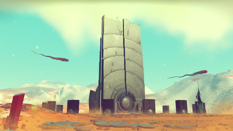A monolith in the game. These represent some ancient, mystical culture at the heart of the game's lore.