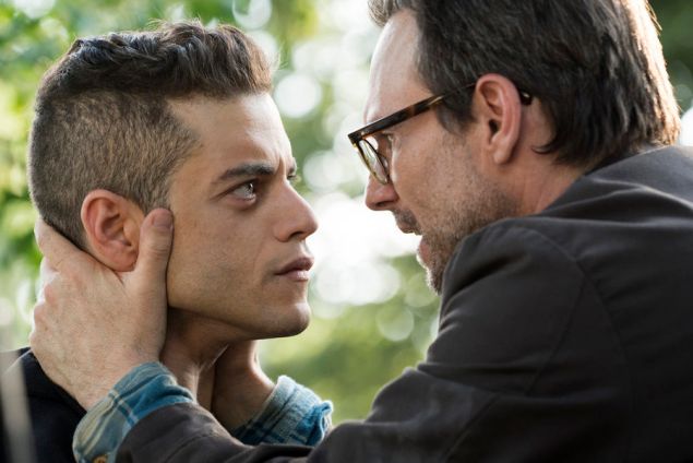 Rami Malek as Elliot Alderson and Christian Slater as Mr. Robot.