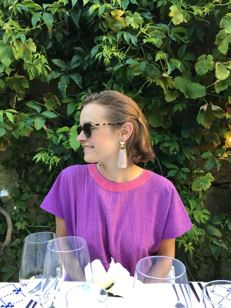 A simple dress & bold earrings for dinner