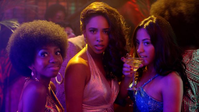 Stefanée Martin, Herizen F. Guardiola and Shryley Rodriguez in The Get Down. 
