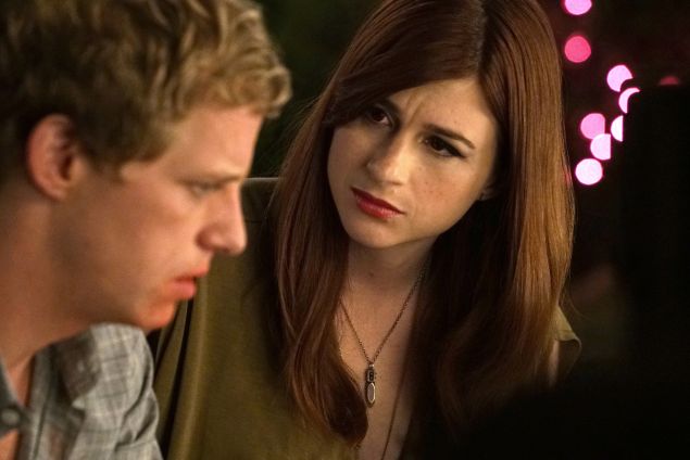 Chris Geere as Jimmy and Aya Cash as Gretchen.