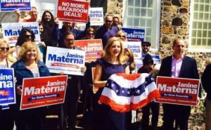 Janine Materna at her campaign kickoff.