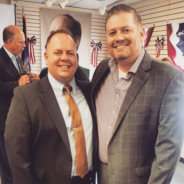 Assemblyman Ronald Castorina, left, with Conservative Party activist Liam McCabe.