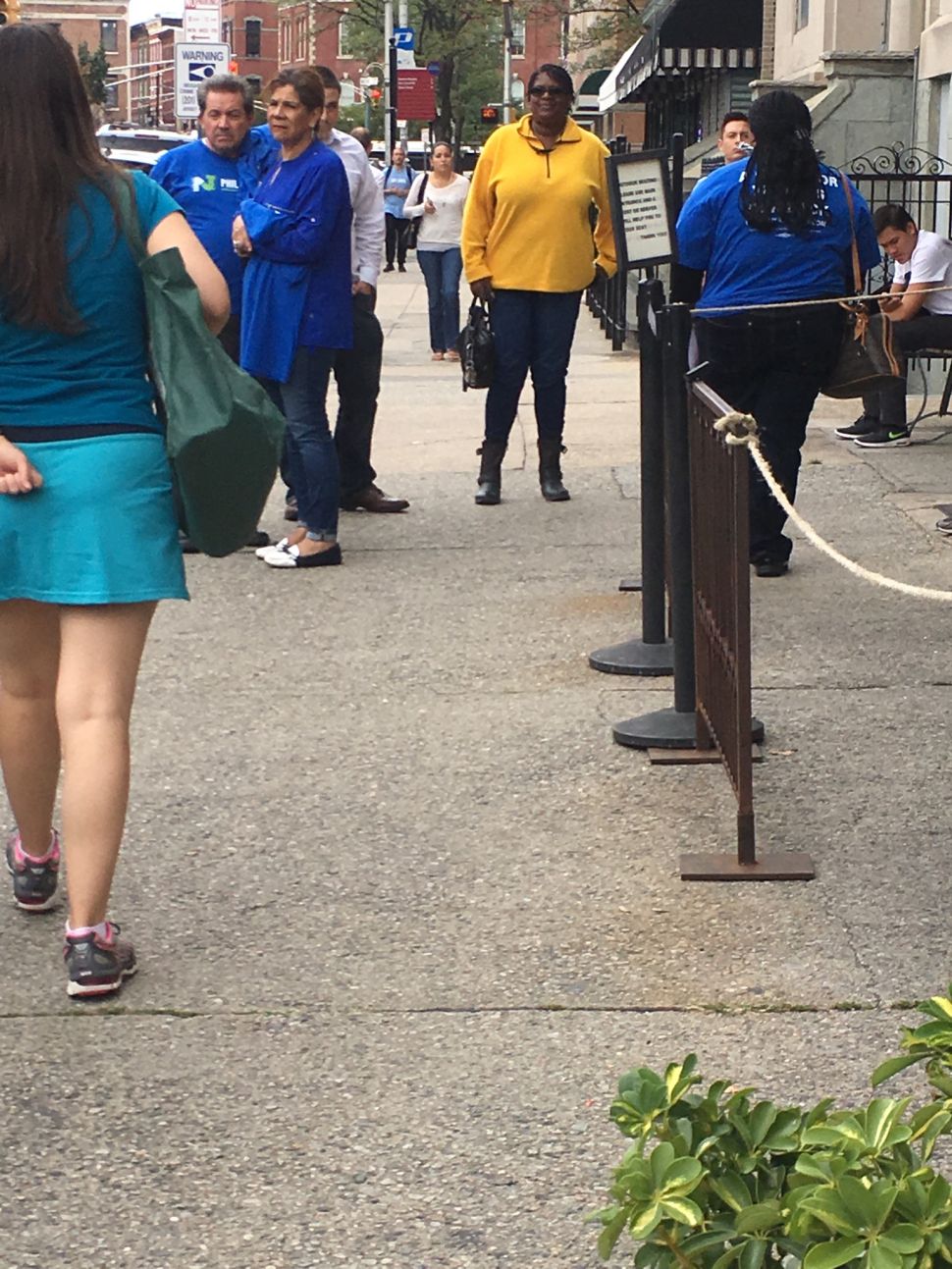 The scene in Jersey City this afternoon ahead of the Fulop-Murphy press conference.