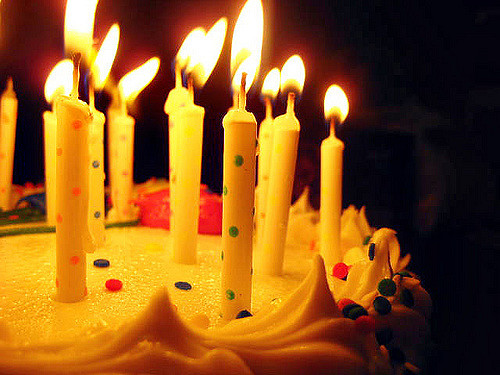 Leave the candles on the cake.