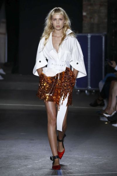 Sequins and shirting, combined