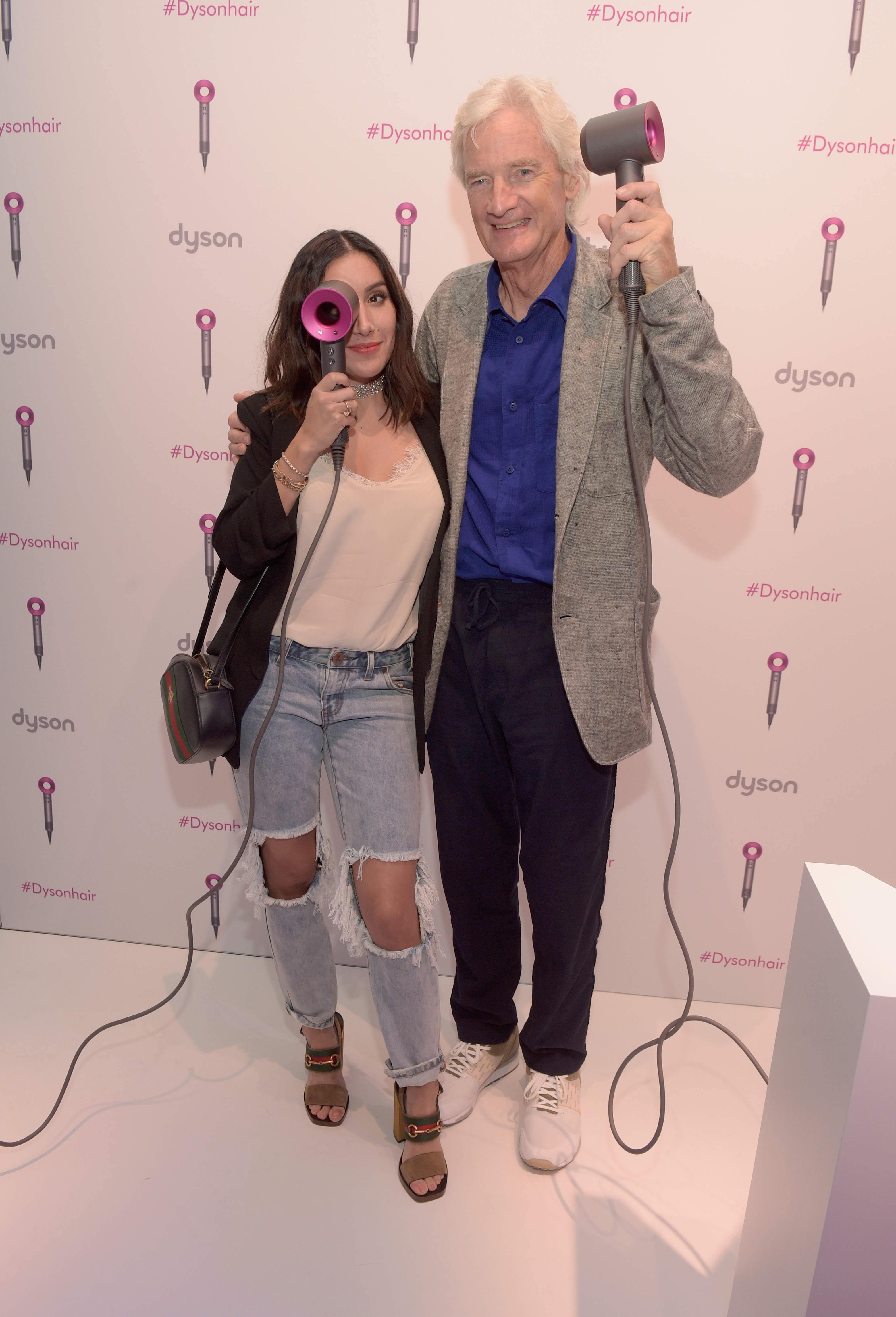 Dyson Supersonic ambassador Jen Atkin and Dyson founder and chief engineer Sir James Dyson attend the Dyson Supersonic Hair Dryer launch event at Center548 on September 14, 2016 in New York City. 