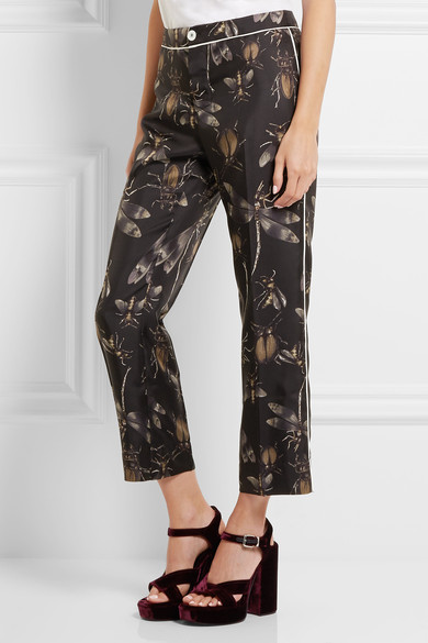F.R.S. For Restless Sleepers Printed Silk-Twill Wide-Leg Pants, $480, Net-a-Porter.com