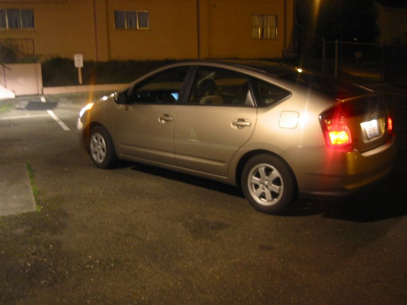 A Prius at night.