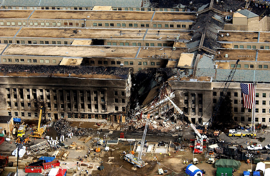 Aerial view of the Pentagon, September 14, 2001.