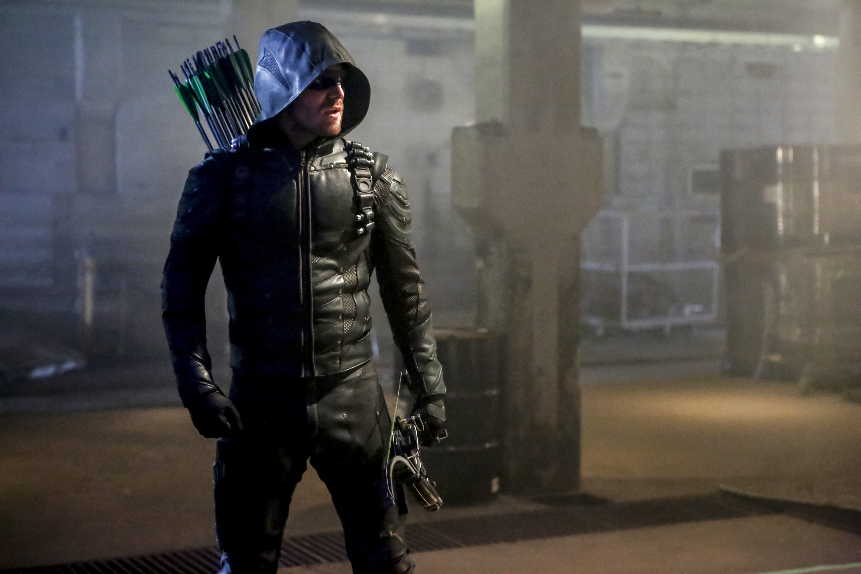 Stephen Amell as Green Arrow. 