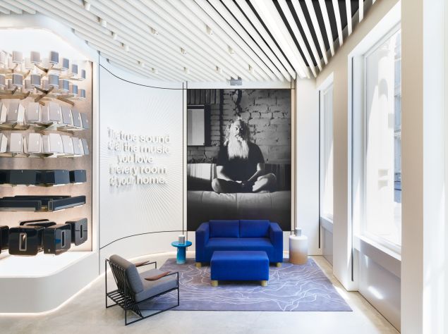 The store's foyer features a hand-painted mural of Def Jam Records founder and Sonos sound advisor Rick Rubin