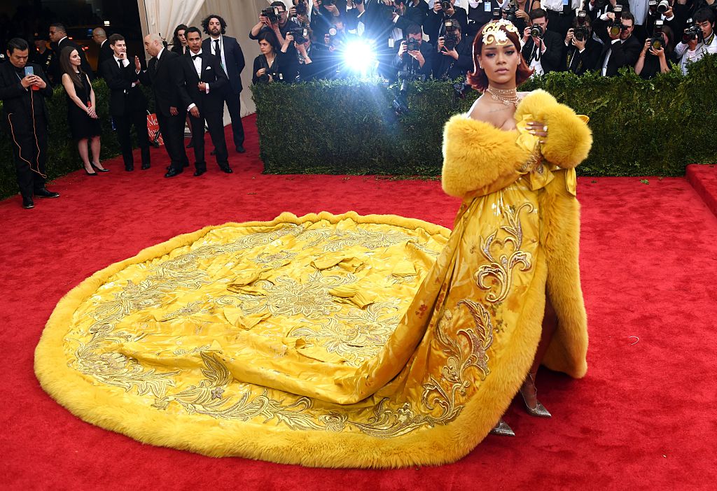 Rihanna arrives at the 2015 Metropolitan Museum of Art's Costume Institute Gala.
