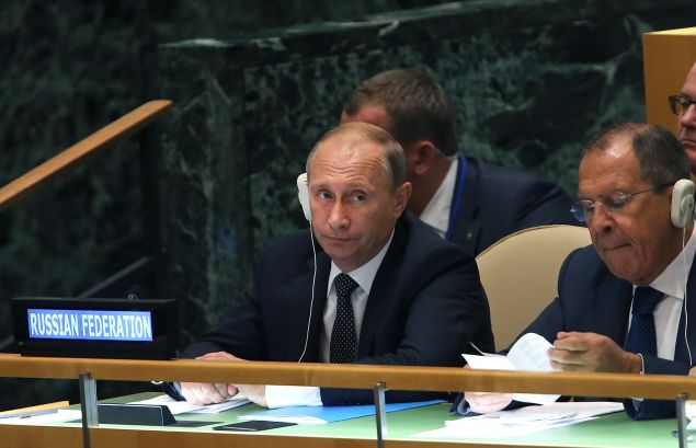 Russian President Vladimir Putin at the 2015 UN General Assembly