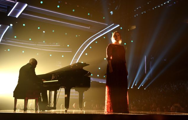Singer Adele performs onstage during The 58th GRAMMY Awards at Staples Center on February 15, 2016 in Los Angeles, California.