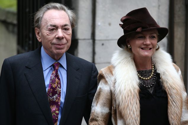 Andrew Lloyd Webber and Madeleine Gurdon just hanging out at Rupert Murdoch's wedding to Jerry Hall.