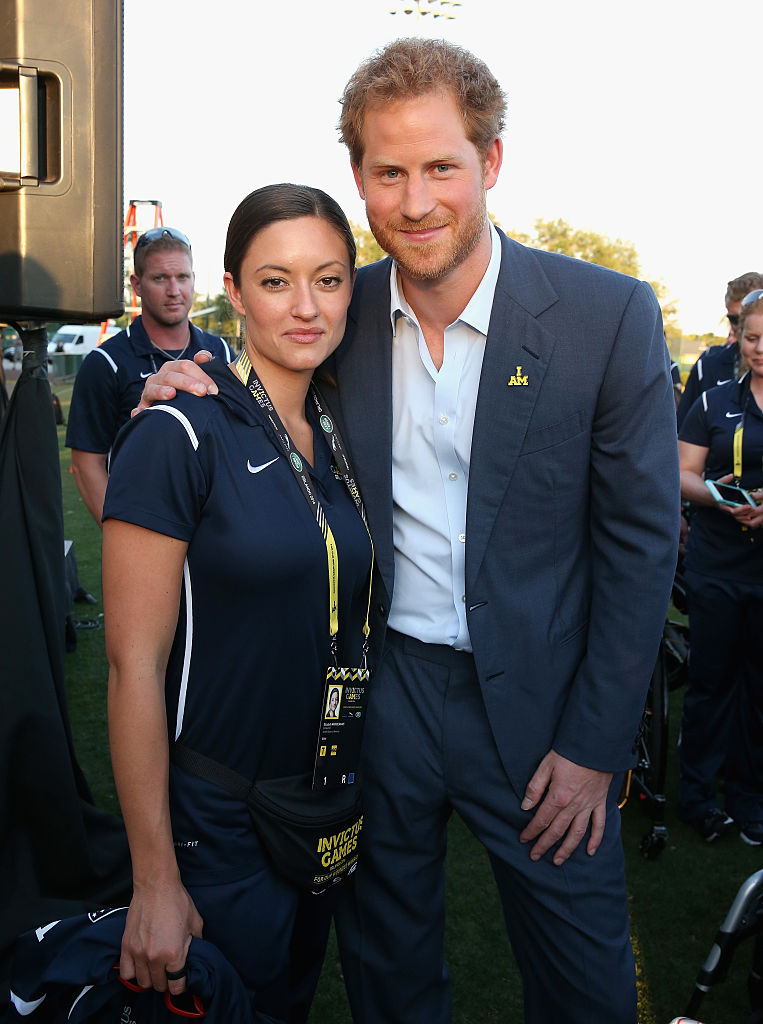 ORLANDO, FL - MAY 08: Prince Harry meets USA Invictus Team Member Elizabeth Marks ahead of the Opening Ceremony of the Invictus Games Orlando 2016 at ESPN Wide World of Sports on May 8, 2016 in Orlando, Florida. Prince Harry, patron of the Invictus Games Foundation is in Orlando ahead of the opening of Invictus Games which will open on Sunday. The Invictus Games is the only International sporting event for wounded, injured and sick servicemen and women. Started in 2014 by Prince Harry the Invictus Games uses the power of Sport to inspire recovery and support rehabilitation.