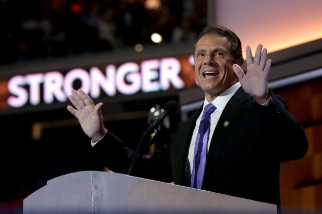 New York Governor Andrew Cuomo (D-NY) delivers remarks on the fourth day of the Democratic National Convention at the Wells Fargo Center, July 28, 2016 in Philadelphia, Pennsylvania. 