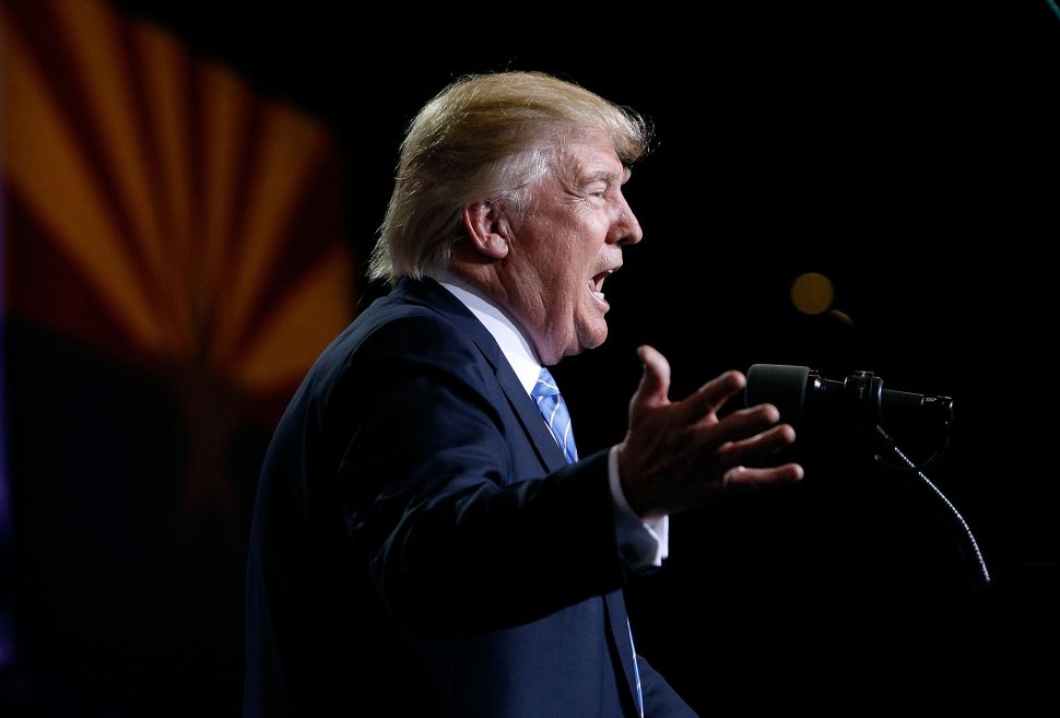 Donald Trump at his immigration speech in Phoenix.