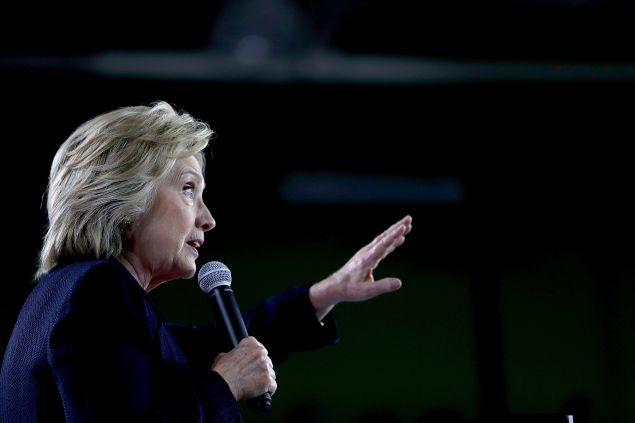 Democratic presidential nominee former Secretary of State Hillary Clinton speaks during a voter registration rally at the University of South Florida on September 6, 2016 in Tampa, Florida. Hillary Clinton is campaigning in Florida. 