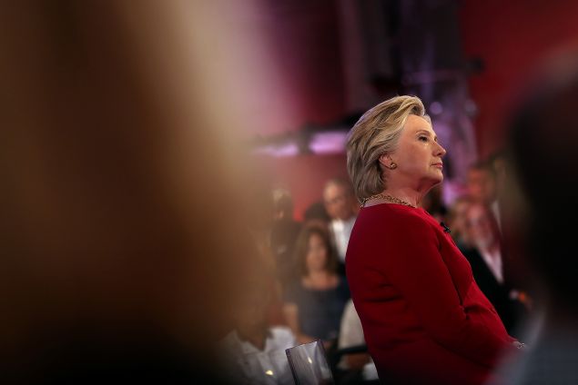 Democratic presidential nominee Hillary Clinton participates in the NBC News Commander-in-Chief Forum on September 7, 2016 in New York City. Clinton and Republican presidential nominee Donald Trump are participating in the NBC News Commander-in-Chief Forum.