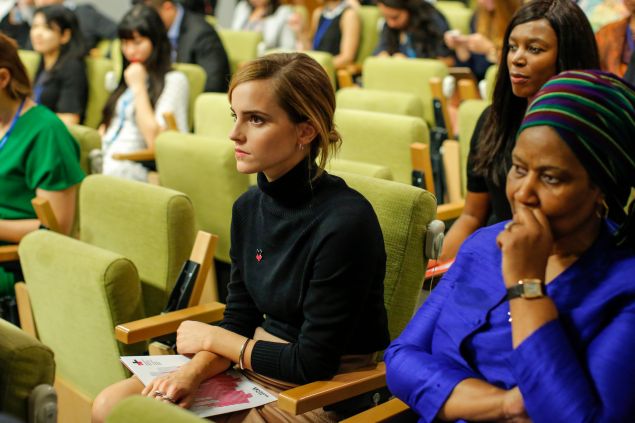 Emma Watson in her Zady collaboration, at the UN.