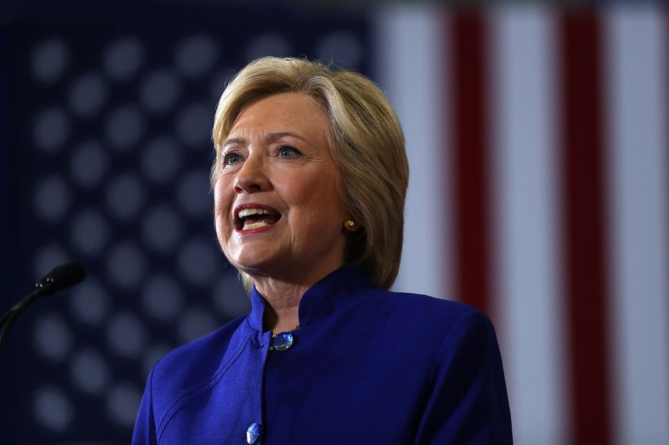 Democratic presidential nominee former Secretary of State Hillary Clinton speaks during a campaign event at Frontline Outreach and Youth Center on September 21, 2016 in Orlando, Florida. Hillary Clinton is campaigning in Florida.