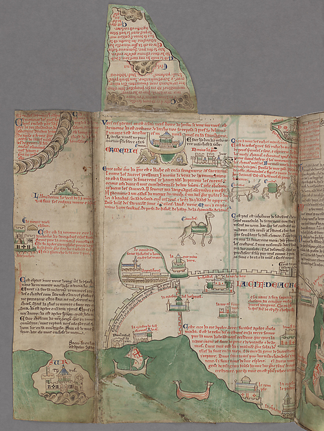 Map of the Holy Land, from Chronica majora, vol. I, Written and illustrated by Matthew Paris, ca. 1240–53.