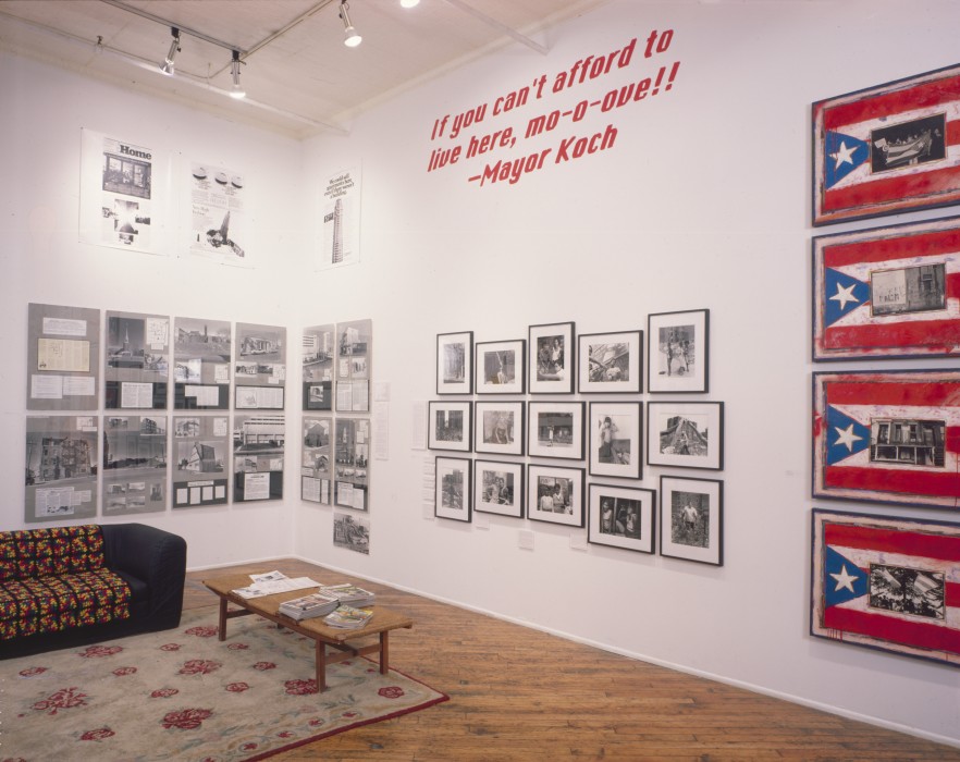 Martha Rosler, installation view of 77 Wooster Street, New York City.