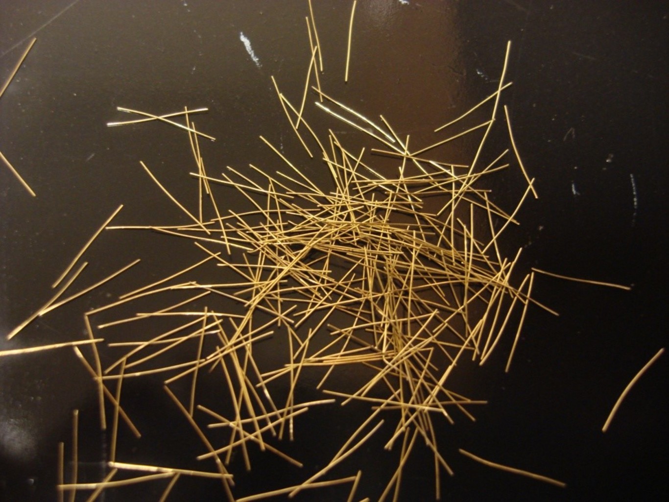 High-strength steel fibers like this are mixed into concrete to make it even stronger and tougher.
