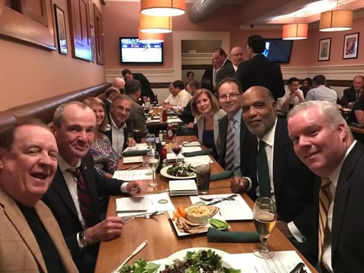 Murphy and assorted Essex allies, including former Governor Dick Codey, lower left.
