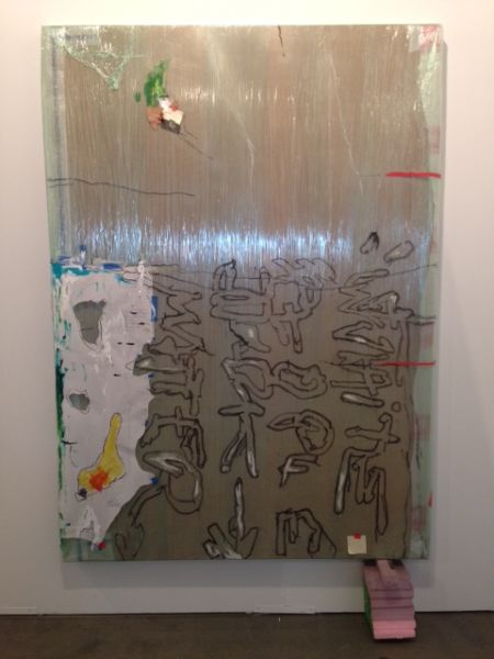 A Pope L. work, in Susanne Vielmetter's booth at Expo Chicago.