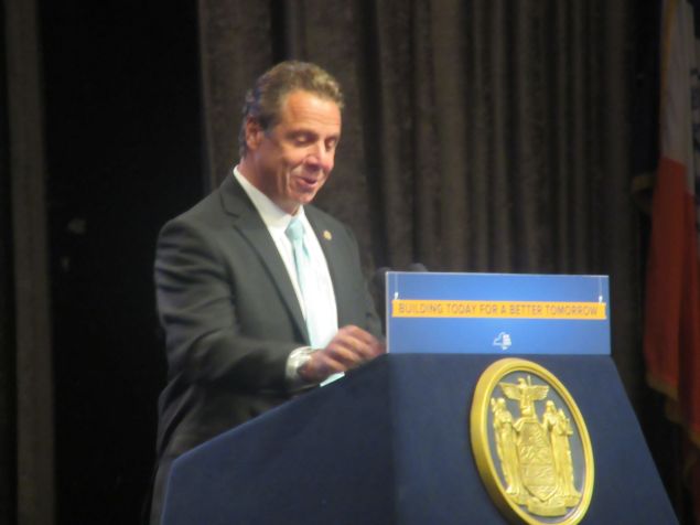 Gov. Andrew Cuomo unveils $1.6 billion plan to revamp new Penn Station-Farley Complex at the Association for a Better New York luncheon.