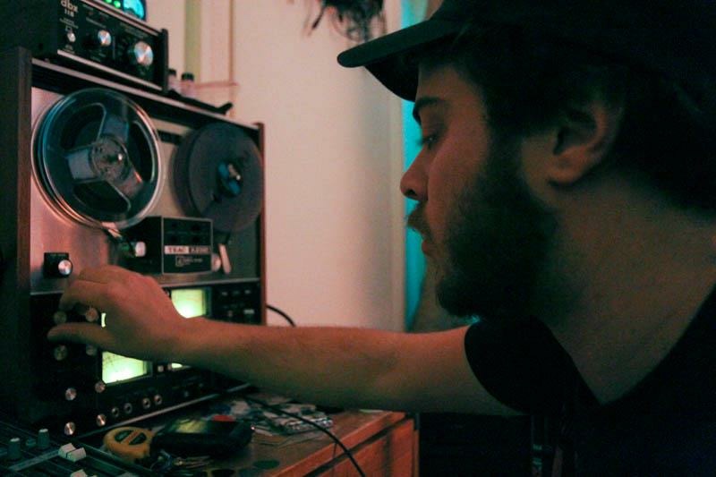 Seth making recordings on the first tape machine he owned, at his former apartment in Bed-Stuy.