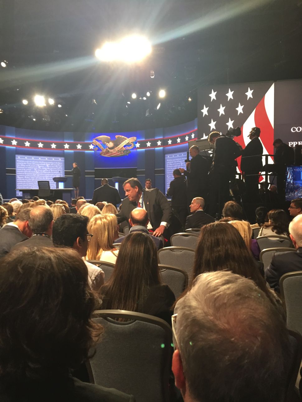 Gov. Chris Christie arrives for the first presidential debate.