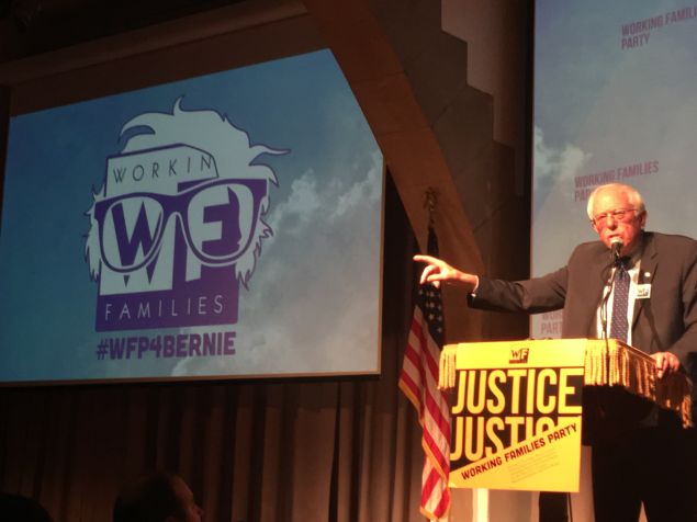 Vermont Sen. Bernie Sanders tonight.