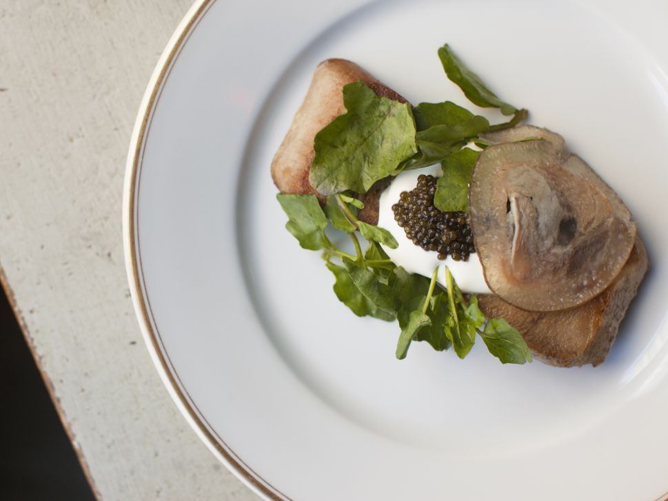 Veal tongue topped with Ossetra caviar
