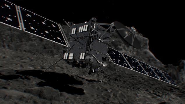 Artist's impression of the Rosetta space probe shortly before hitting Comet 67P/Churyumov–Gerasimenko on 30 September 2016