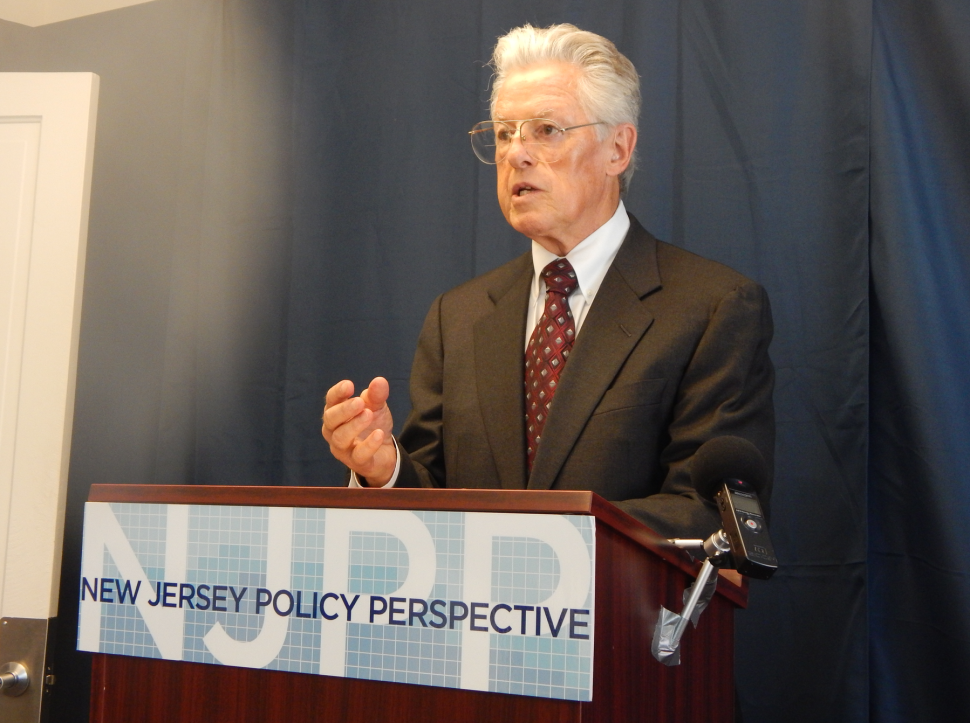 Former New Jersey governor Jim Florio at Wednesday's press conference.