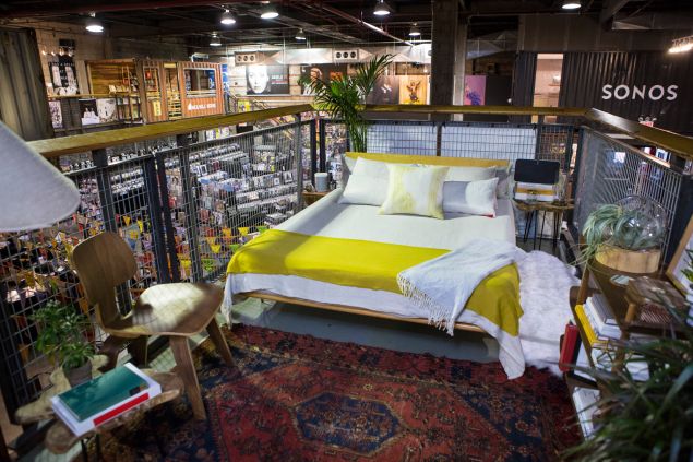 Sonos partnered with West Elm to provide a luxe in-store bedroom