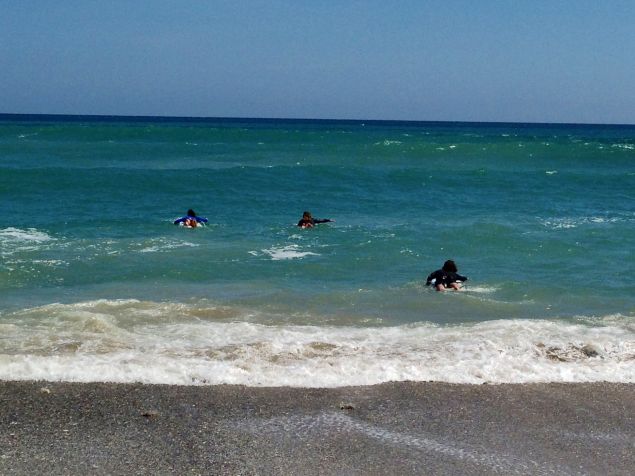 Surf lessons in clear blue waters