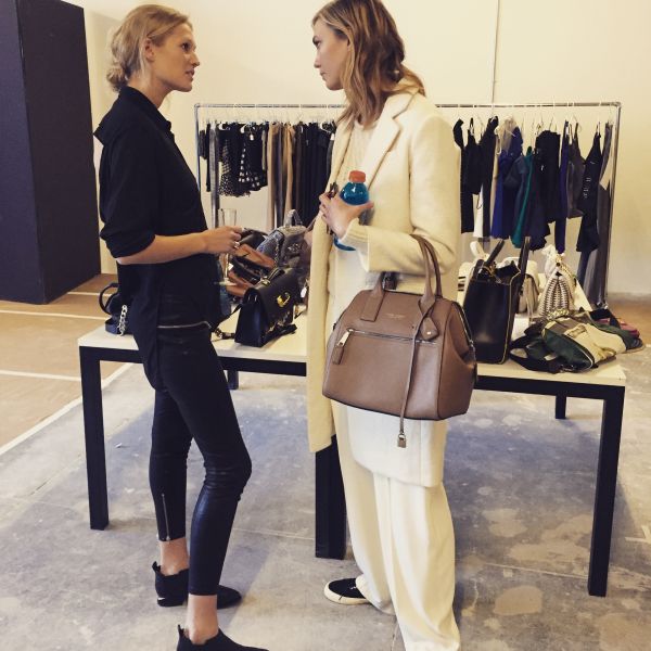 Toni Garrn and Karlie Kloss at last year's Supermodel Flea Market