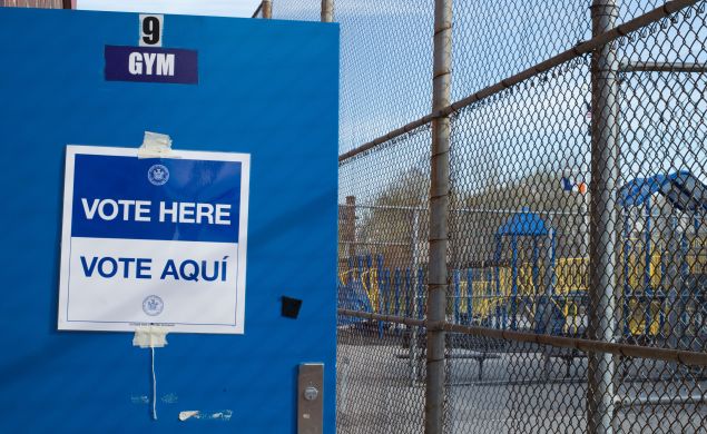 A polling place in the Bronx.
