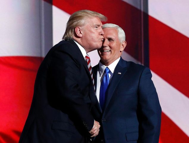 Donald Trump showing his VP some love.