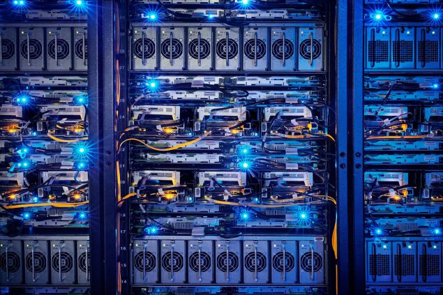 Supercomputers at Facebook's Luleå data center.
