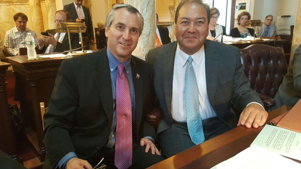 Rumana, left, and state Senator Kevin O'Toole (R-Essex).